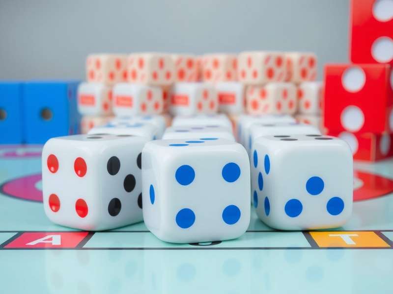 Monopoly GO game board with dice and tokens