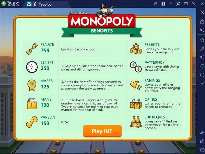 Monopoly GO Tycoon Club interface showing rewards and benefits
