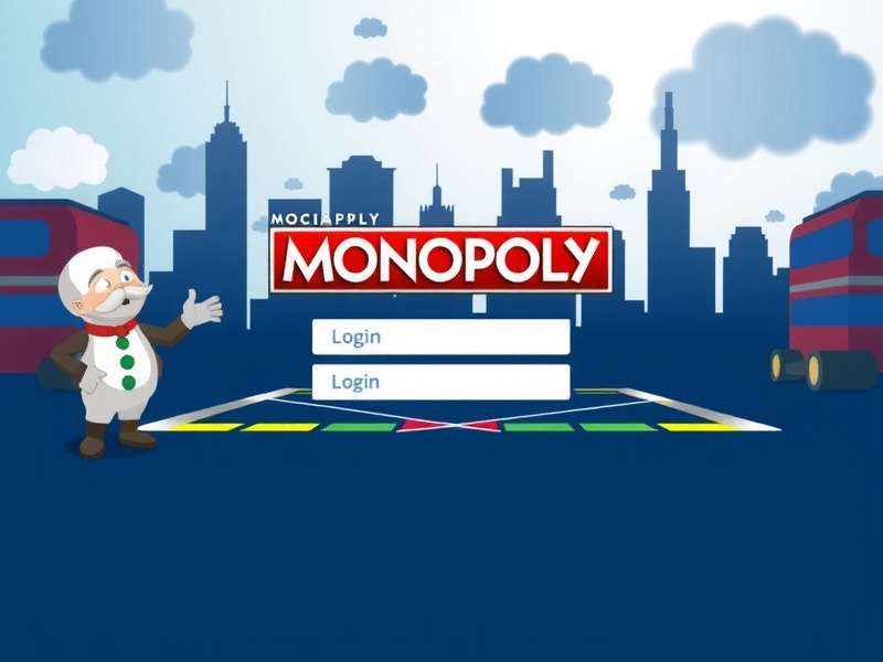 Strategic Monopoly GO gameplay on multiple devices showing login screens