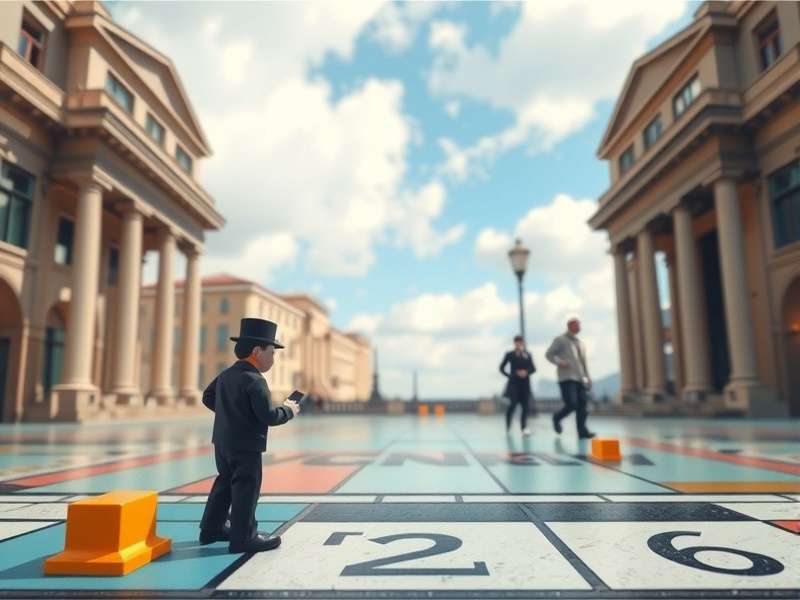 Screenshot of Monopoly GO game board showing properties and tokens