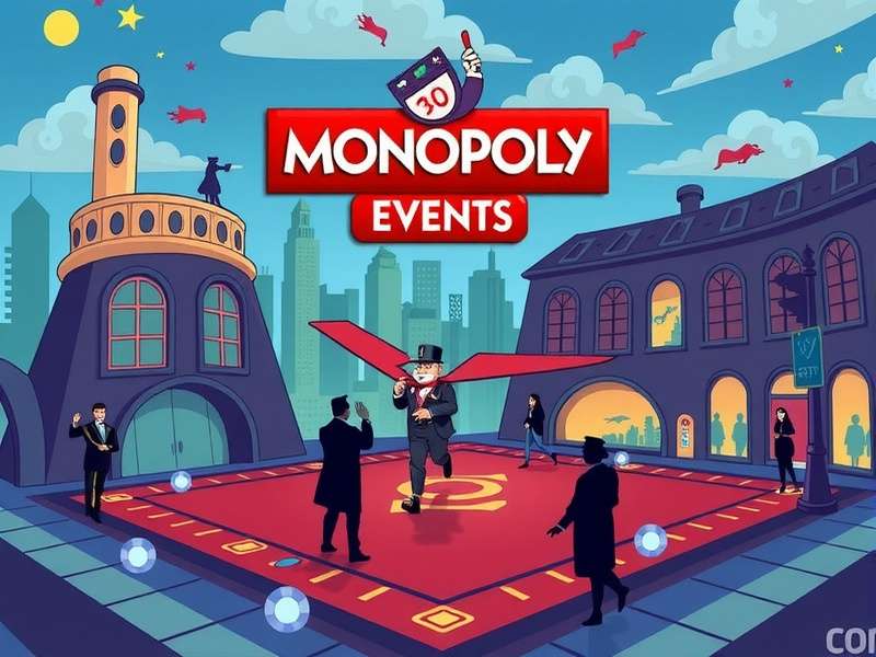 Monopoly GO event calendar and dice on a board