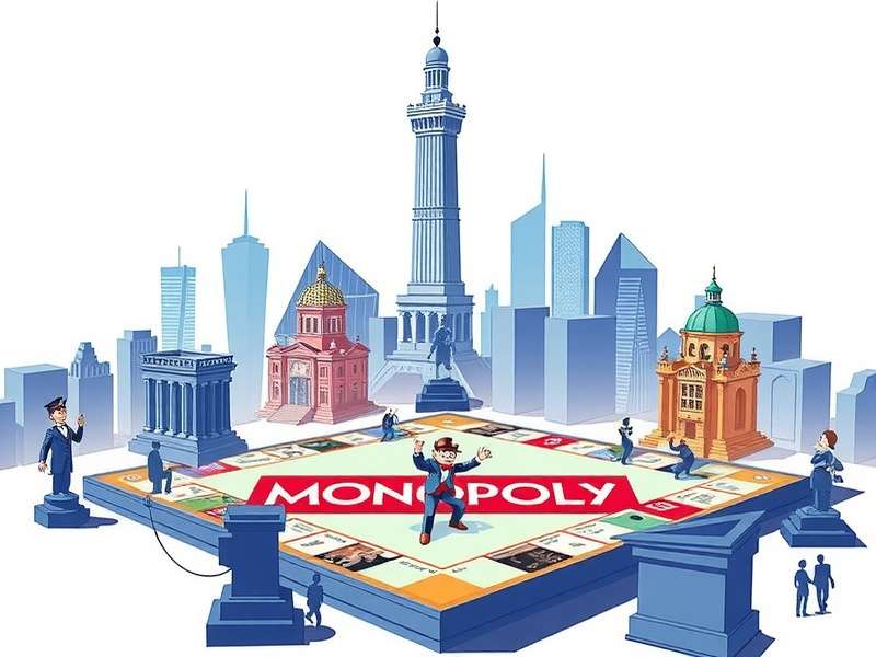 Strategic overview of Monopoly GO game board with property markers