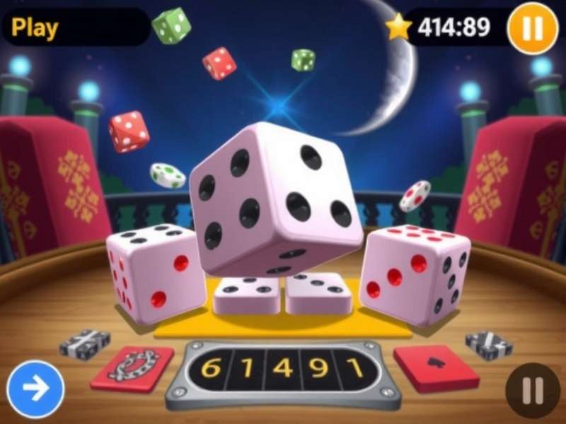 Collection of colorful dice on a Monopoly GO board