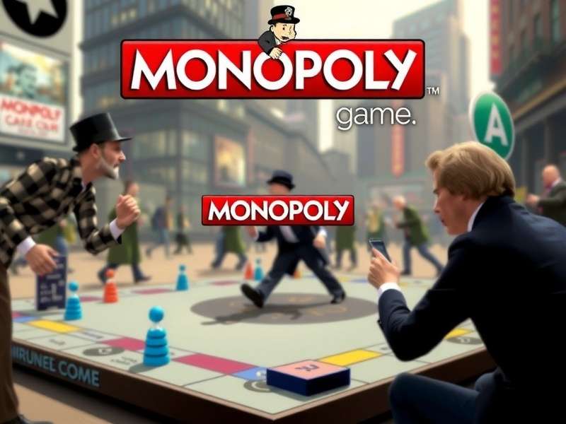 Monopoly GO gameplay on mobile device showing board and properties