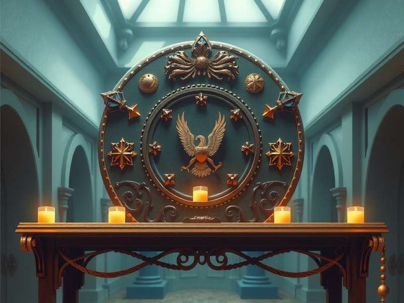 Collection of all four Harry Potter House Shields from Monopoly GO: Gryffindor, Slytherin, Hufflepuff, and Ravenclaw