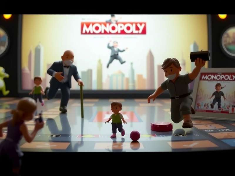 Monopoly GO game board and dice on mobile phone