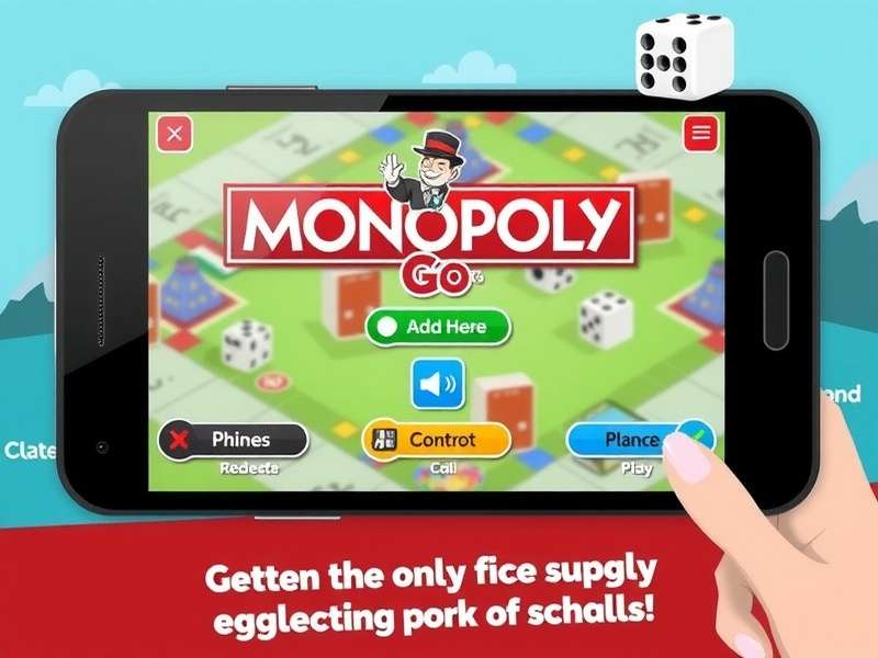 Smartphone displaying Monopoly GO game with dice rolls on screen