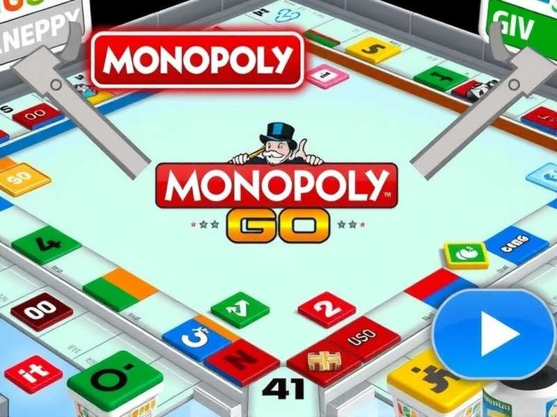 Monopoly GO game interface showing board and properties