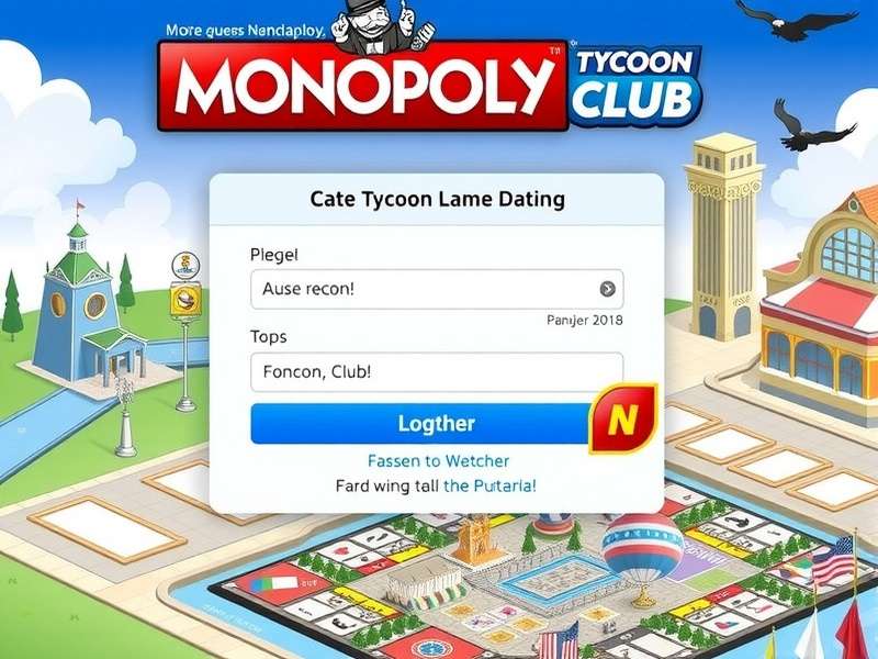 Monopoly GO Tycoon Club Login Screen