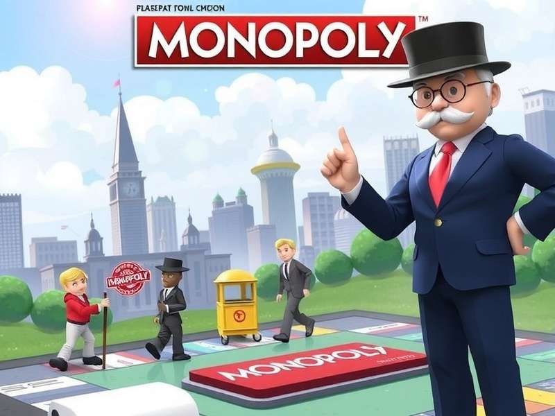 Monopoly GO game interface on a modern smartphone showing dice rolls and property tiles