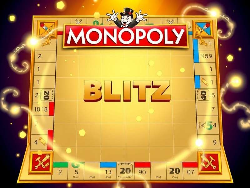 Golden Blitz Monopoly GO event screen with golden stickers and dice