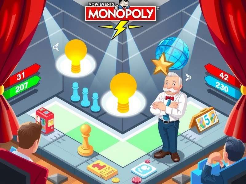 Monopoly GO game board with dice and event pop-ups