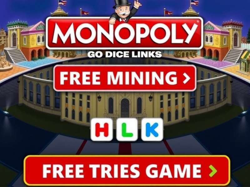 Monopoly GO game board with dice and tokens - Free Dice Links available daily