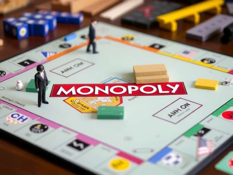 Monopoly GO game board with dice and money tokens